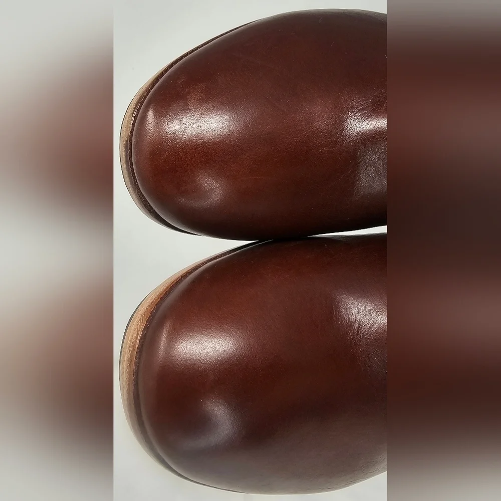 Aerin Women's Fuller Brown Leather Zip Up Ultra High Heel Ankle Boots Size 10M